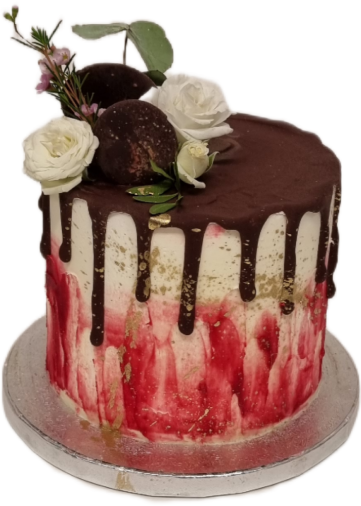 Drip Cake Torte mit Blumen
